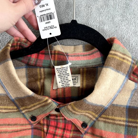 LL Bean Scotch Plaid Heavy Flannel Men's XL Apple Cinnamon Lumberjack NWT - Picture 11 of 12